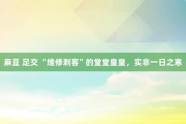麻豆 足交 “维修刺客”的堂堂皇皇，实非一日之寒