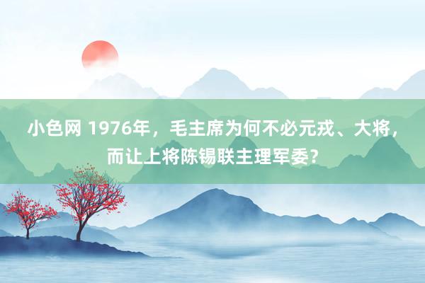 小色网 1976年，毛主席为何不必元戎、大将，而让上将陈锡联主理军委？