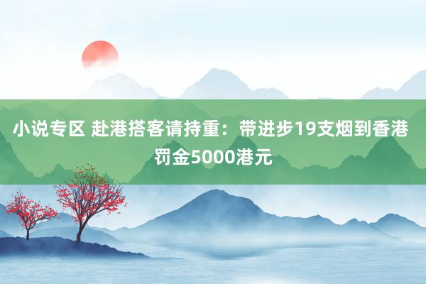 小说专区 赴港搭客请持重：带进步19支烟到香港 罚金5000港元