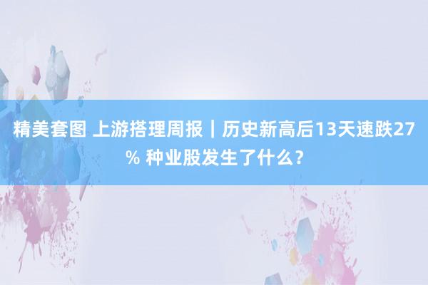 精美套图 上游搭理周报｜历史新高后13天速跌27% 种业股发生了什么？