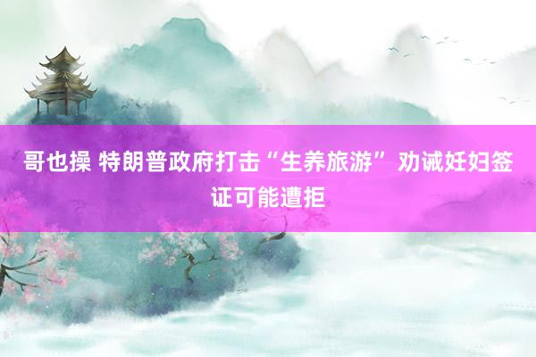 哥也操 特朗普政府打击“生养旅游” 劝诫妊妇签证可能遭拒