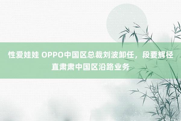 性爱娃娃 OPPO中国区总裁刘波卸任，段要辉径直肃肃中国区沿路业务